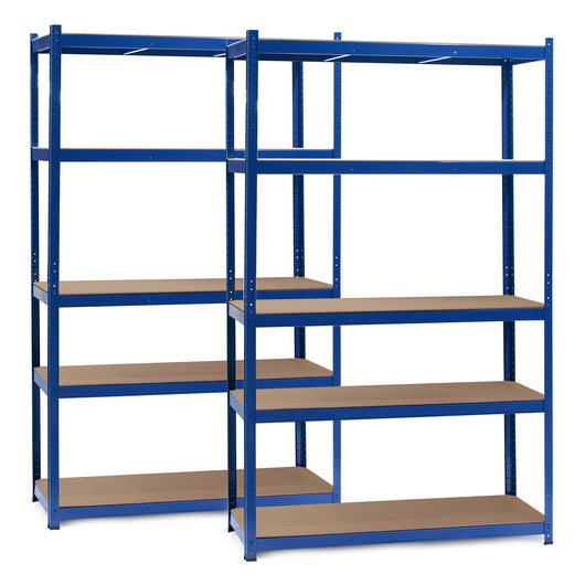 Set 2x Scaffali a incastro per carichi pesanti Blu 120x50x200cm 5 ripiani 175kg/piano