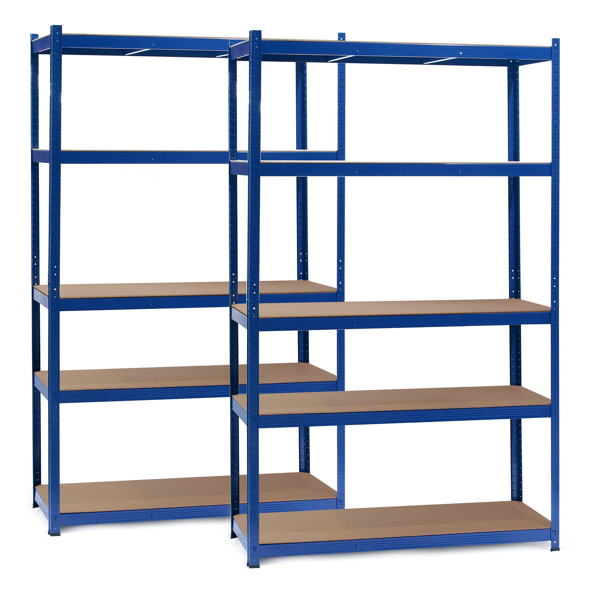 Set 2x Scaffali a incastro per carichi pesanti Blu 120x50x200cm 5 ripiani 175kg/piano