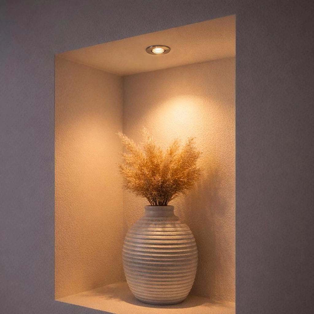 Mini Faretto Spot LED 3W COB Orientabile CCT con Driver 230V Bianco Argento Punto Luce Vetrine Negozi Mobili ARGENTO
