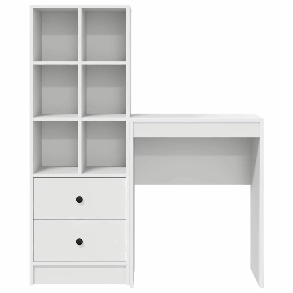 Scrivania con cassetto con lo scaffale 2 pcs Bianco 3337297