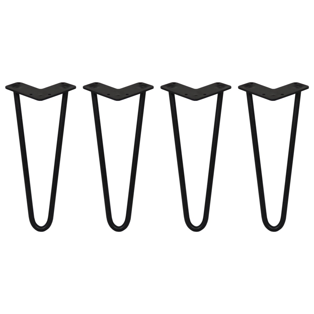 4 Gambe per Tavolo a Forcina SkiSki Legs 30,5cm Acciaio Nero 2 Rebbi 12mm