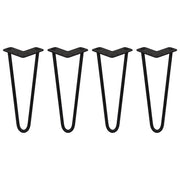 4 Gambe per Tavolo a Forcina SkiSki Legs 30,5cm Acciaio Nero 2 Rebbi 12mm