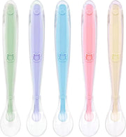 Set di cucchiai per bambini - 5 pezzi di cucchiai in silicone per bambini - ideali per la preparazione di cibi per bambini e autoalimentazione - cucchiai morbidi per allenamento - cucchiai per cucchiai per bambini.