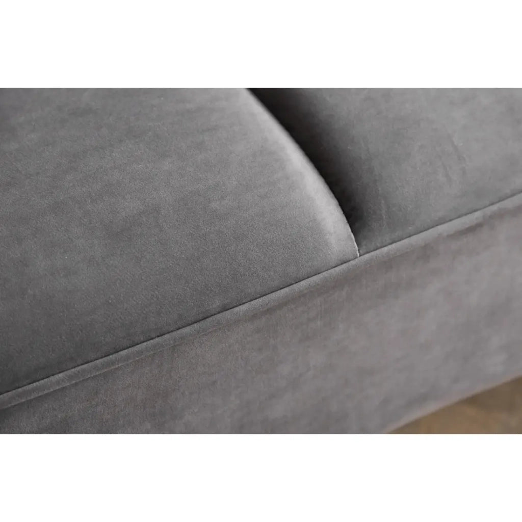 Divano dritto NEVISI grigio – Divano scandinavo trasformabile in velluto con piedi in metallo nero