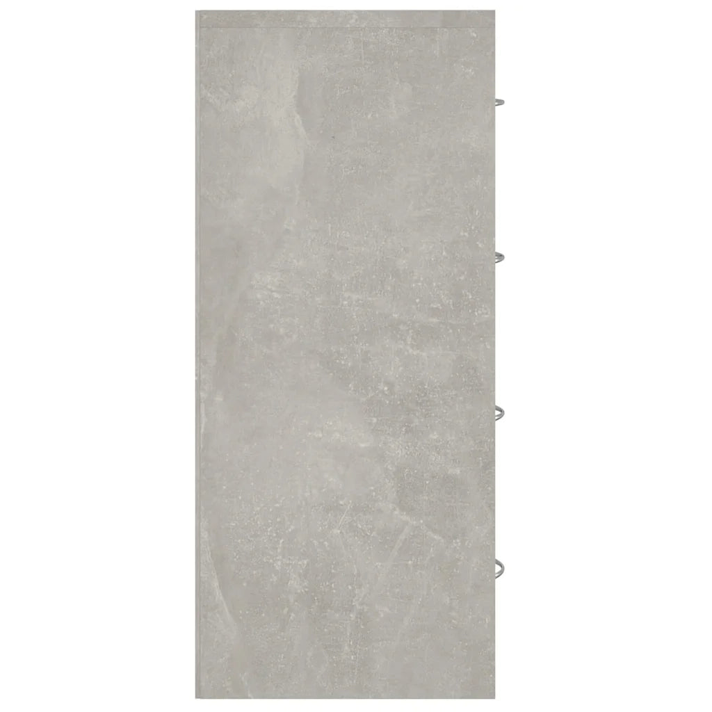 Credenza con 4 Cassetti 60x30,5x71 cm Grigio cemento