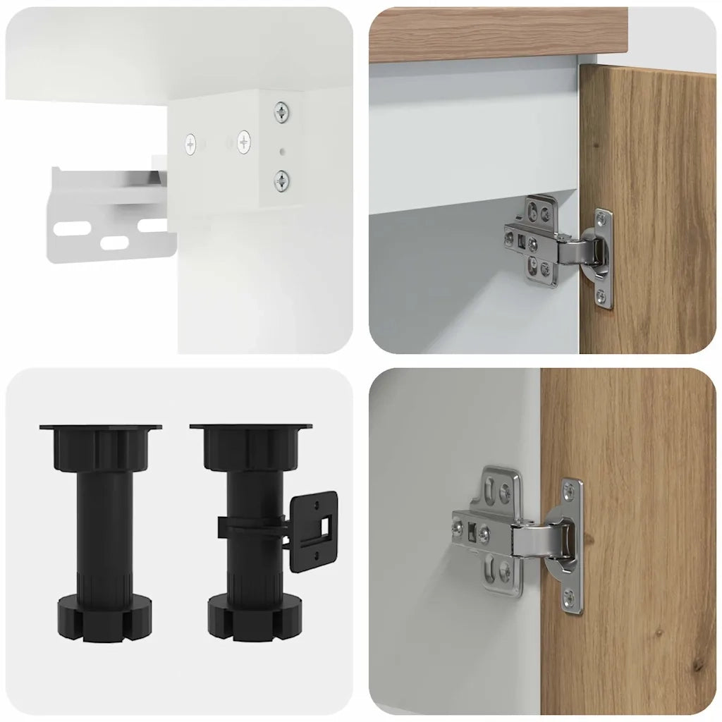 Set di Mobili da Cucina 4 pz Rovere Artigianale Truciolato