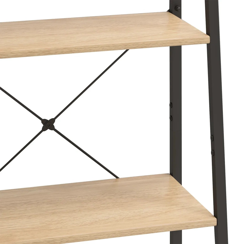 Scaffale Autoportante 4 Ripiani Marrone Chiaro Nero 56x35x140cm CFW7090766