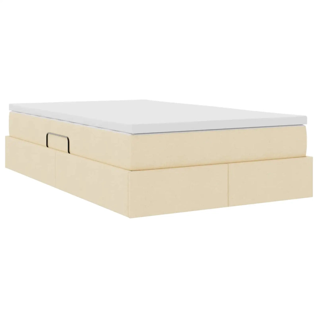 Letto con contenitore e materasso Crema 120 x 190 cm Poliestere 3370216