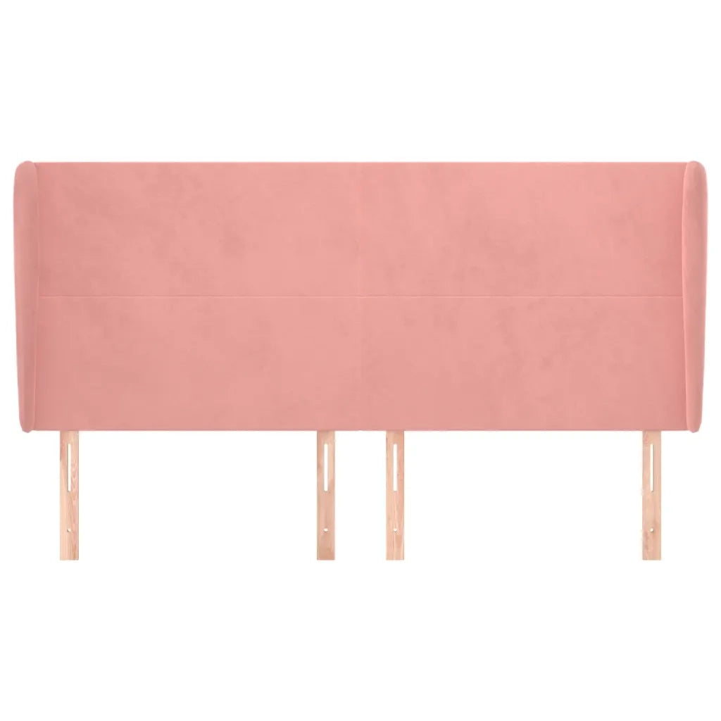 Testiera ad Orecchio Rosa 183x23x118/128 cm in Velluto