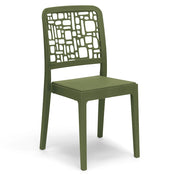Sedia in polipropilene MEDEA, impilabile, resistente ai raggi UV, design moderno, ideale per sala da pranzo, cucina, sala d’attesa, bar, ristoranti o giardino, colore Verde Oliva