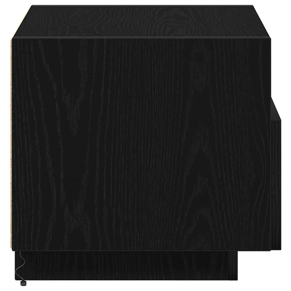 Set di 2 Comodini | Armadio da Notte | Mobiletto da notte con cassetto Rovere Nero 40 x 39 x 37 cm