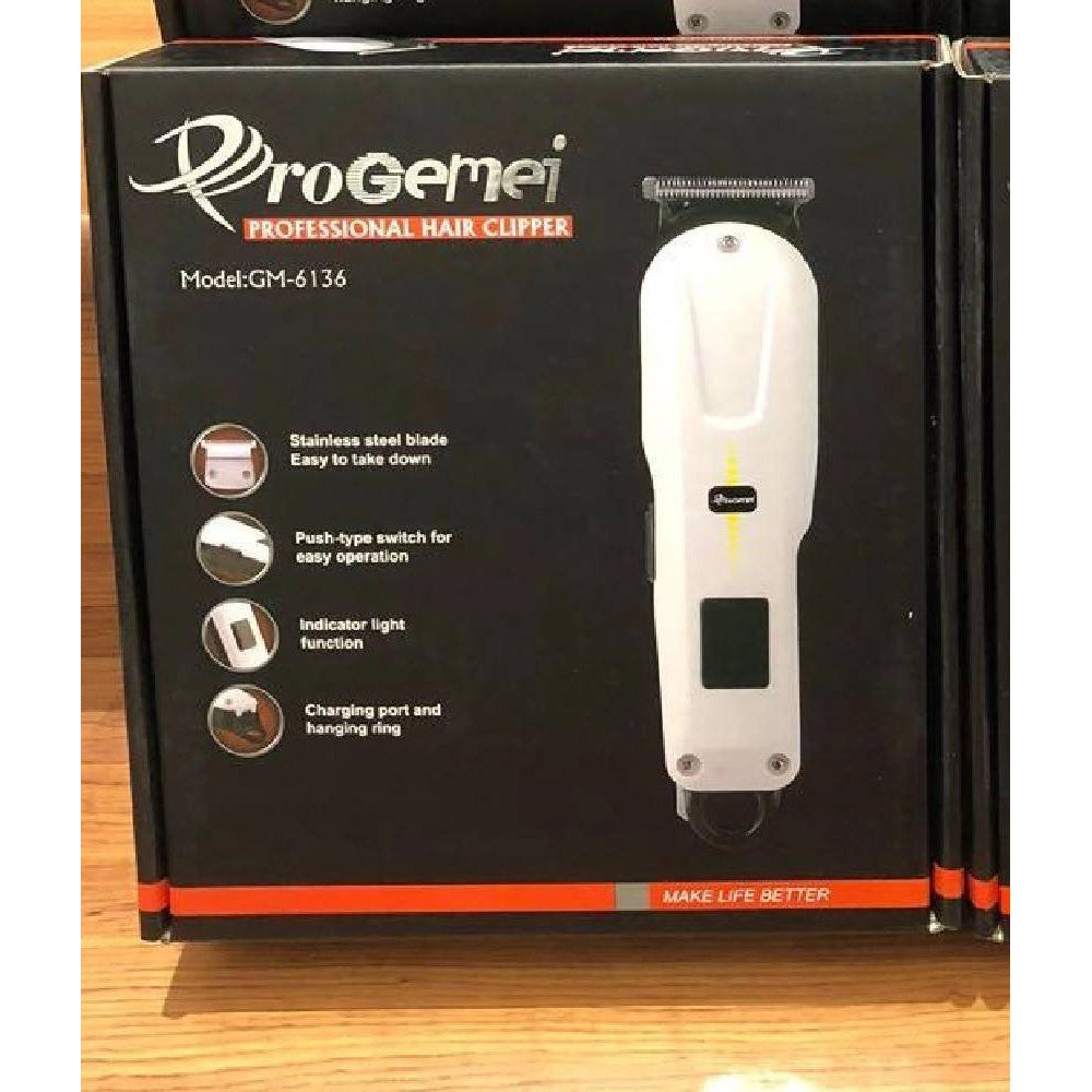 Trade Shop - Tagliacapelli Professionale Ricaricabile Gm-6136 Display Lcd Trimmer 4 Pettini -