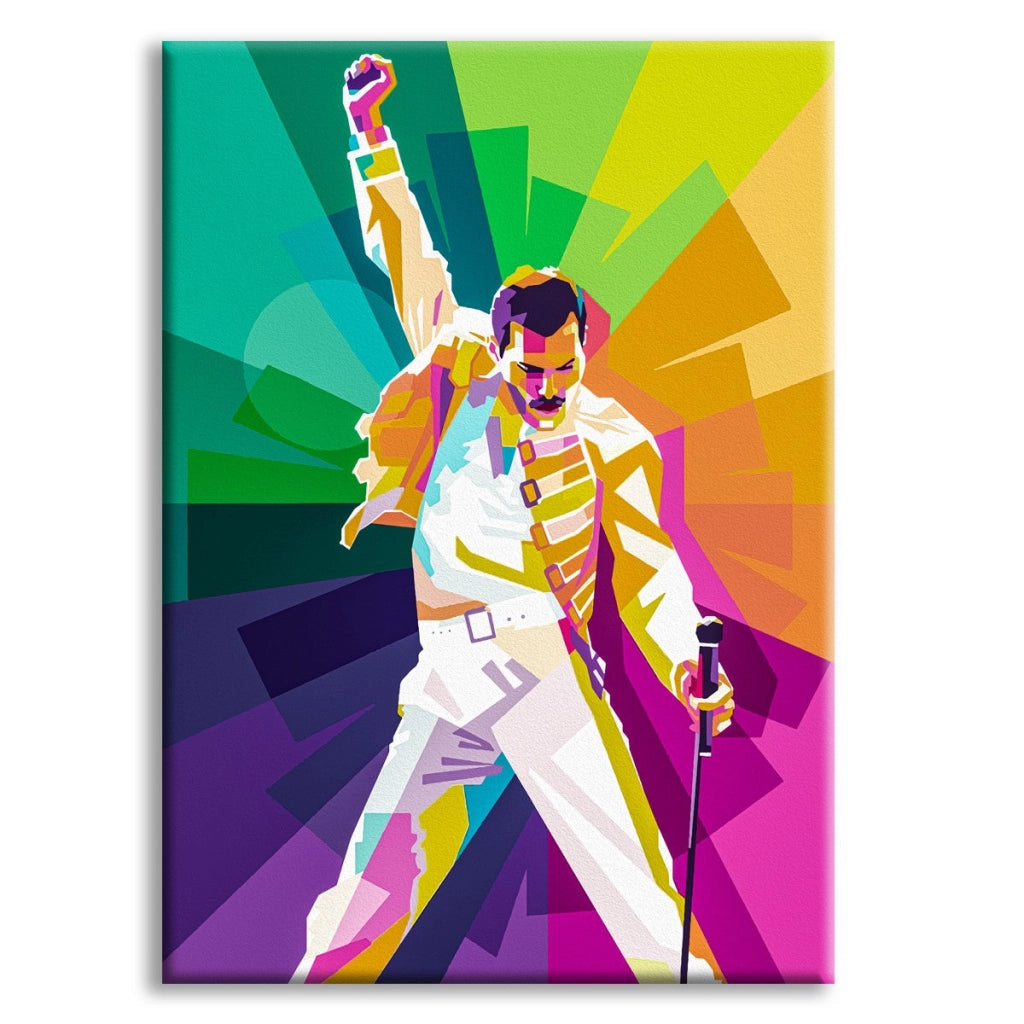 FREDDIE MERCURY - Quadro stampato su Canvas e montato su telaio in legno Misura: 50x70 cm
