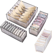 Organizzatore per reggiseno e sottovesti Bianco 4 pezzi organizzatore per sottovesti, organizzatore per armadio, cassetti per sottovesti, Bianco, pieghe, spazia risparmia (beige)