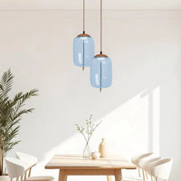 Lampada Led Da Soffitto Pensile Di Vetro Blu App443-cp