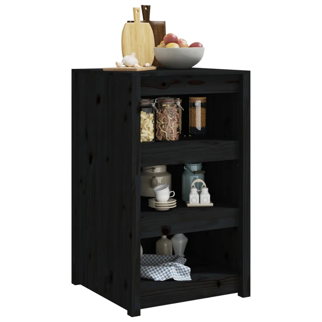 Mobile da Cucina da Esterno MEPPEL Nero 55x55x92 cm Legno Massello di Pino 832343