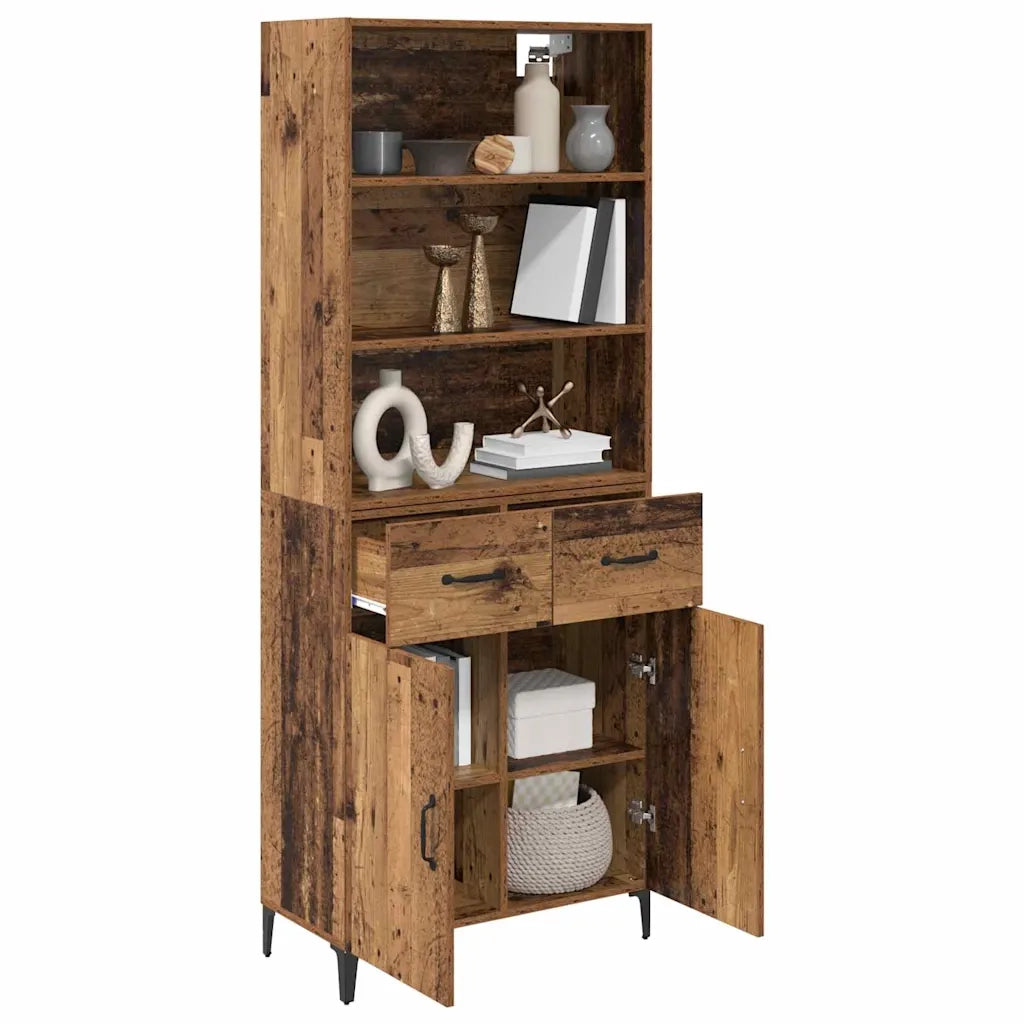 Credenza | Madia | Buffet da pranzo | Armadio da pranzo Legno vecchio 69,5 x 34 x 180 cm Legno multistrato