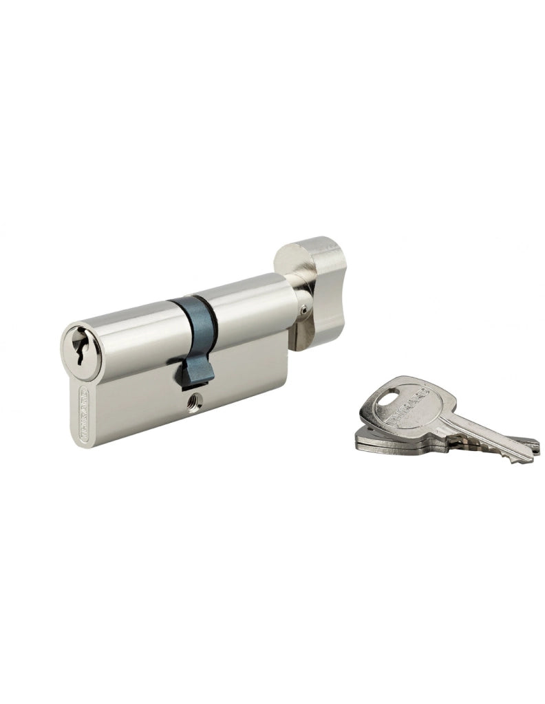 Cilindro STD con pomolo 30 x 40 mm, nichelato, 3 chiavi – THIRARD