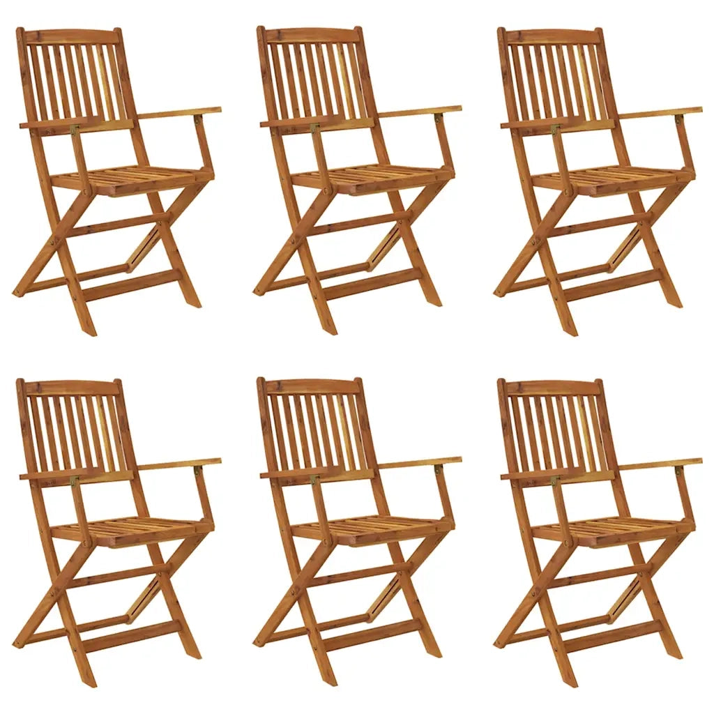 Set da Pranzo da Giardino 7 pz Pieghevole in Massello di Acacia cod mxl 44053