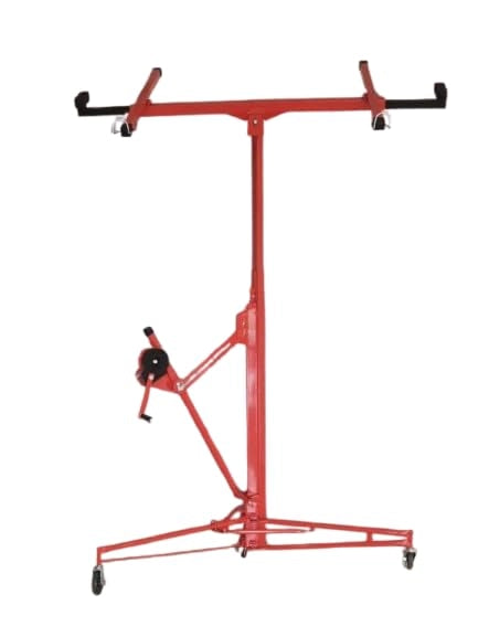 Sollevatore Per Pannelli Professionale Alzalastre Per Cartongesso Con Certificato CE Portata Di 68 Kg Regolabile In Altezza Pieghevole Alzapannelli XXL 140 - 350 cm Rosso