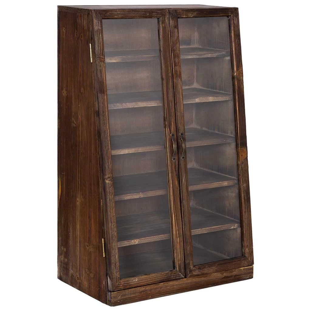 Vetrina in legno con 2 ante in vetro e 5 ripiani 50x29,5x80h cm
