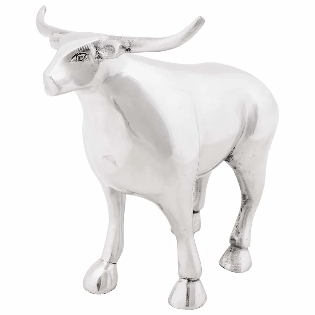 Scultura di toro Argento 20 x 17 x 23 cm Alluminio 42000139