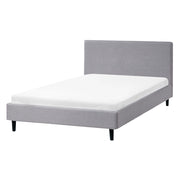Letto matrimoniale in tessuto grigio chiaro 120 x 200 cm con rete stile contemporaneo