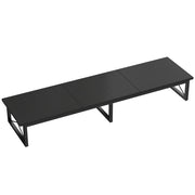 Supporto Monitor da Scrivania 114x30x16,5 cm Rialzo in Legno e Metallo Nero