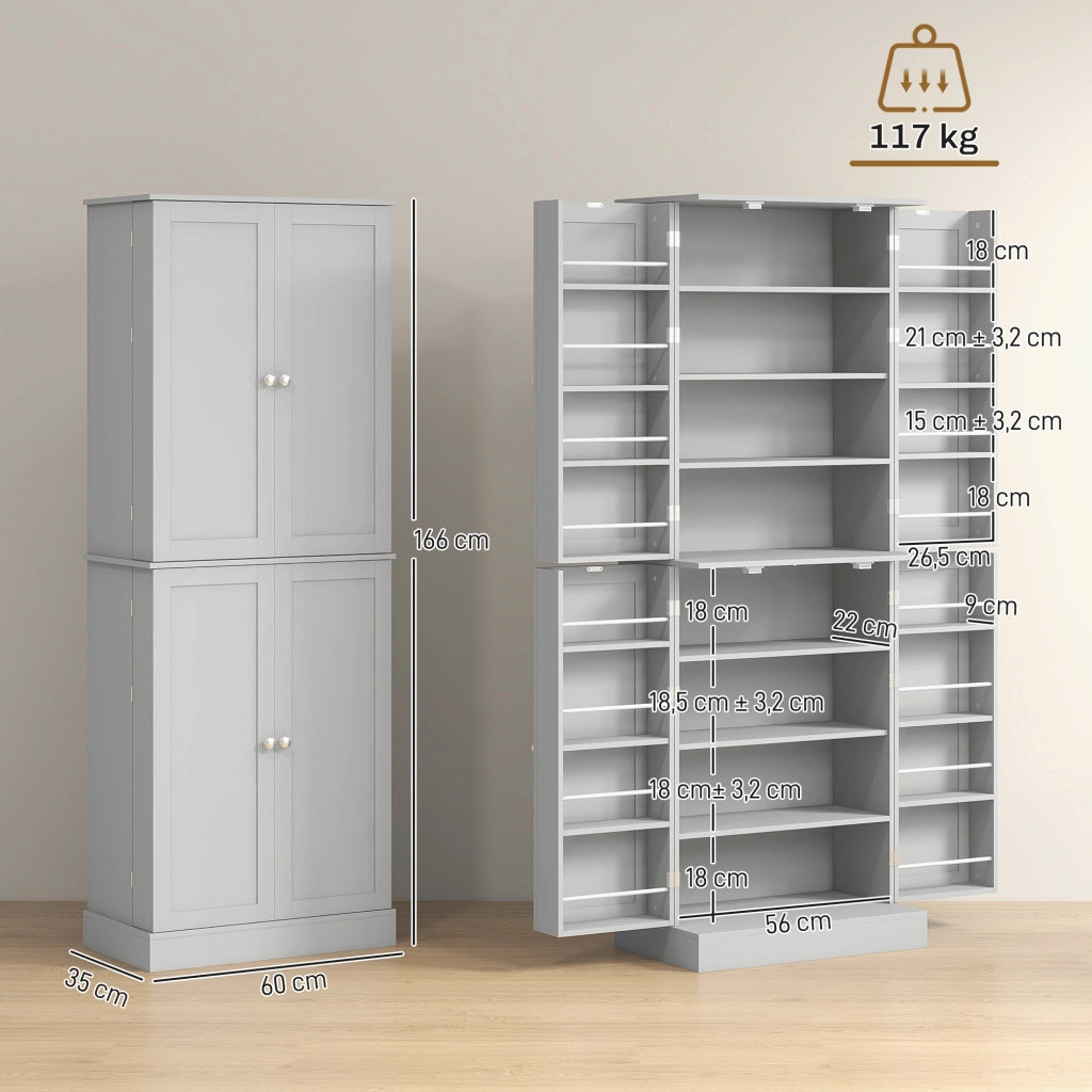 Armoire de Cuisine Buffet Cuisine Moderne 60 x 35 x 166 cm Gris
