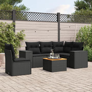 Set Divano da Giardino 6 pz con Cuscini Nero in Polyrattancod mxl 88258
