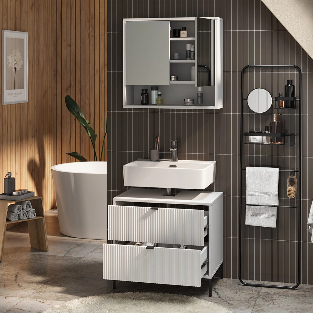Vicco Set di mobili da bagno Bianco 2 parti
