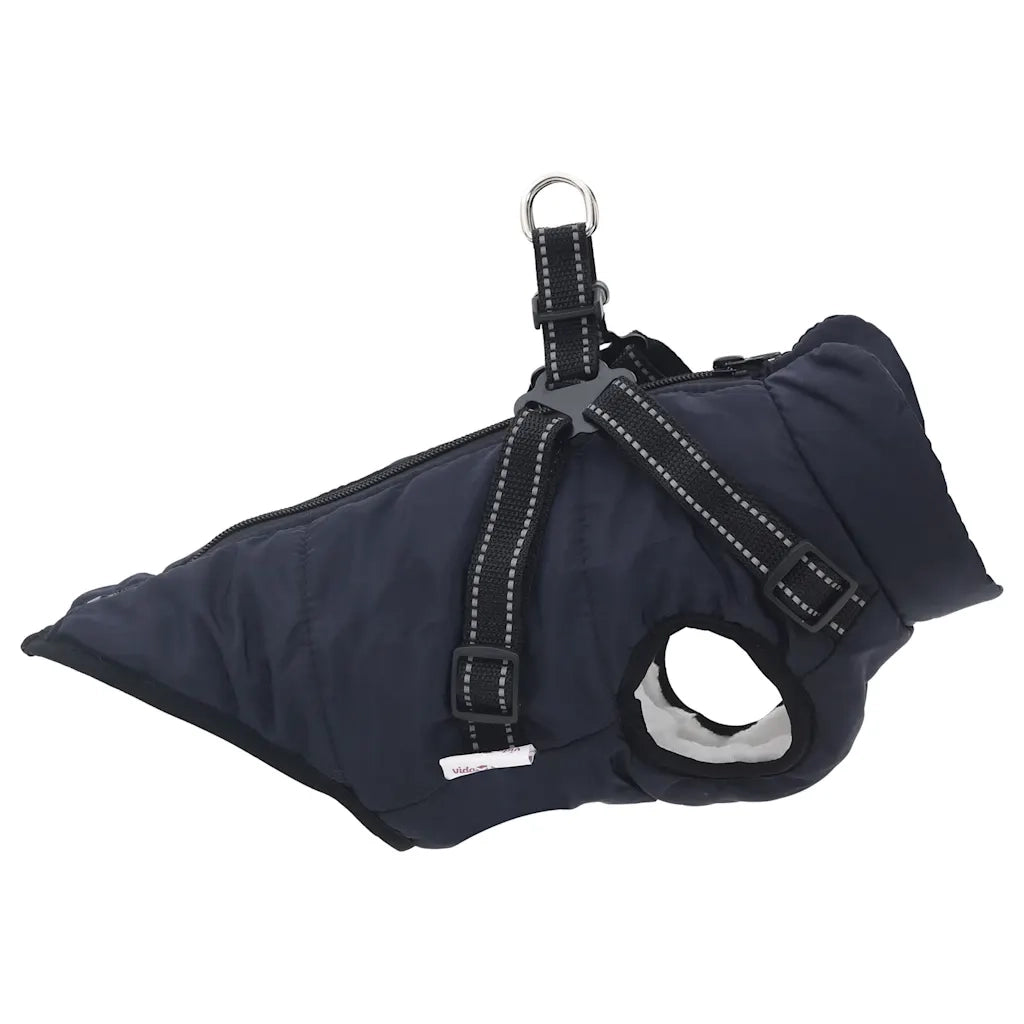 Cappotto Cani Imbracatura Impermeabile Riflettente Blu Navy L28 4019914