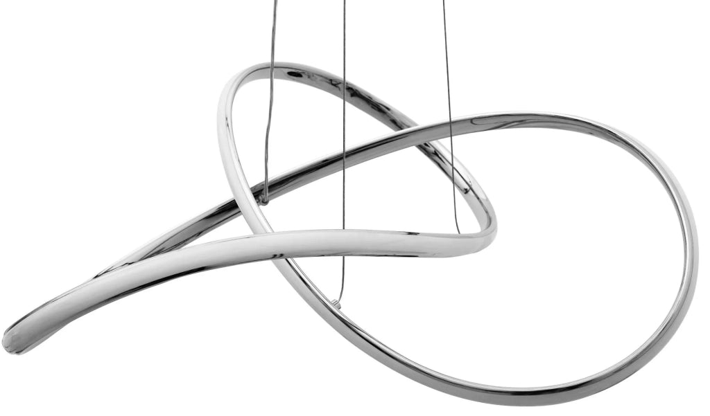 Lampada Da Soffitto Pensile Ring Moderno Led+telecomando App393-cp Cromo