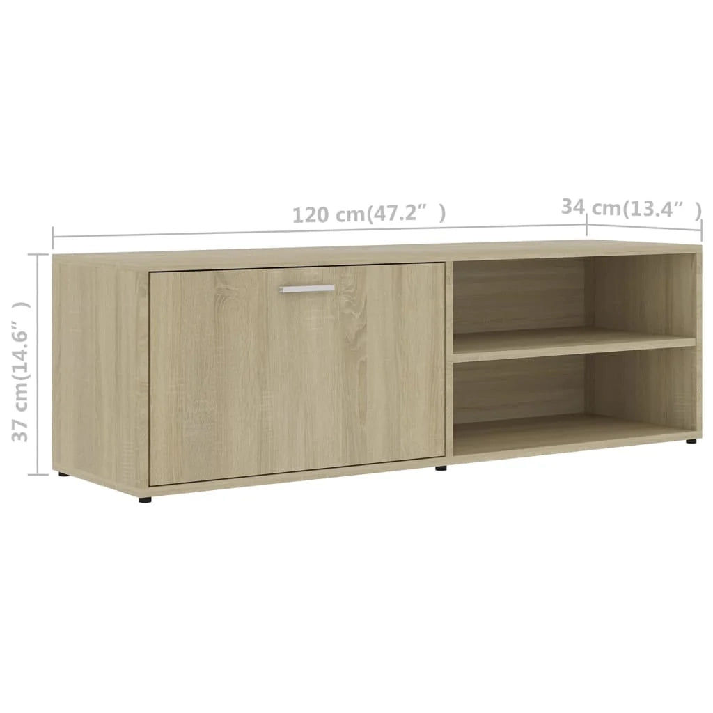 Mobile TV multimediale mensola TV credenza TV sala da pranzo soggiorno camera da letto rovere Sonoma 120 x 34 x 37 cm legno ingegnerizzato marrone 02_0027465