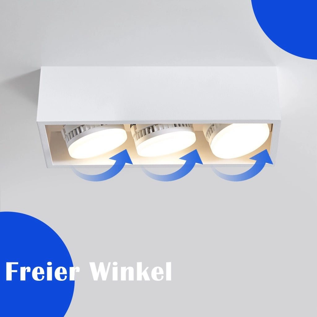 ZMH Faretto da soffitto LED quadrati 3 fiamme rotanti