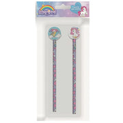 Trade Shop - Kit 2pz Matite Con Gomma Rotonda Grafica Magico Unicorno Per Disegno Scuola Bambine 737922 -