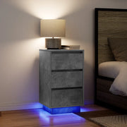 Comodino con Luci LED Grigio Cemento 38x34x65 cm 861304
