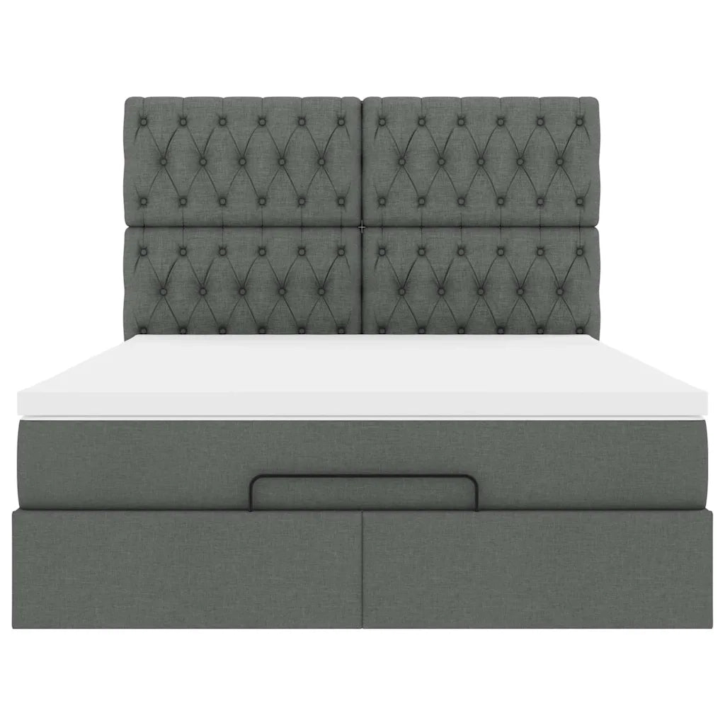 Struttura Letto Pouf con Materasso 140x190 cm in Tessuto 3313238