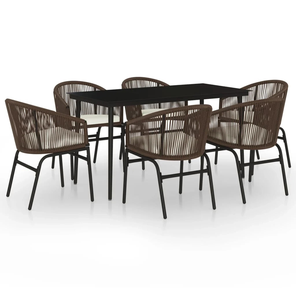 Set da pranzo da giardino marrone da 7 pezzi 02_0013983