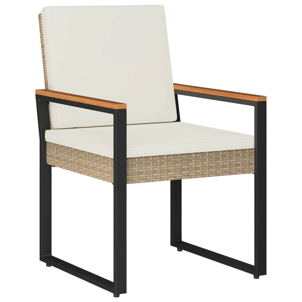 Set Mobili da Esterno 4 pz Beige e Bianco Crema polyrattan 42025327
