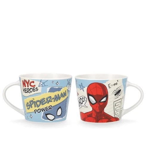 Tazzone jumbo spiderman hero disney in new bone china decorata cc 42 azzurro