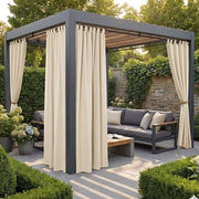 Tendaggi Esterni Acqua-Resistenti - Tendaggi Blocco Luce - Tendaggi con Fermo - Per Terrazza/Patio/Giardino - 132B x 213H cm - Materiale di Alta Qualità - Tendaggi per Giardino