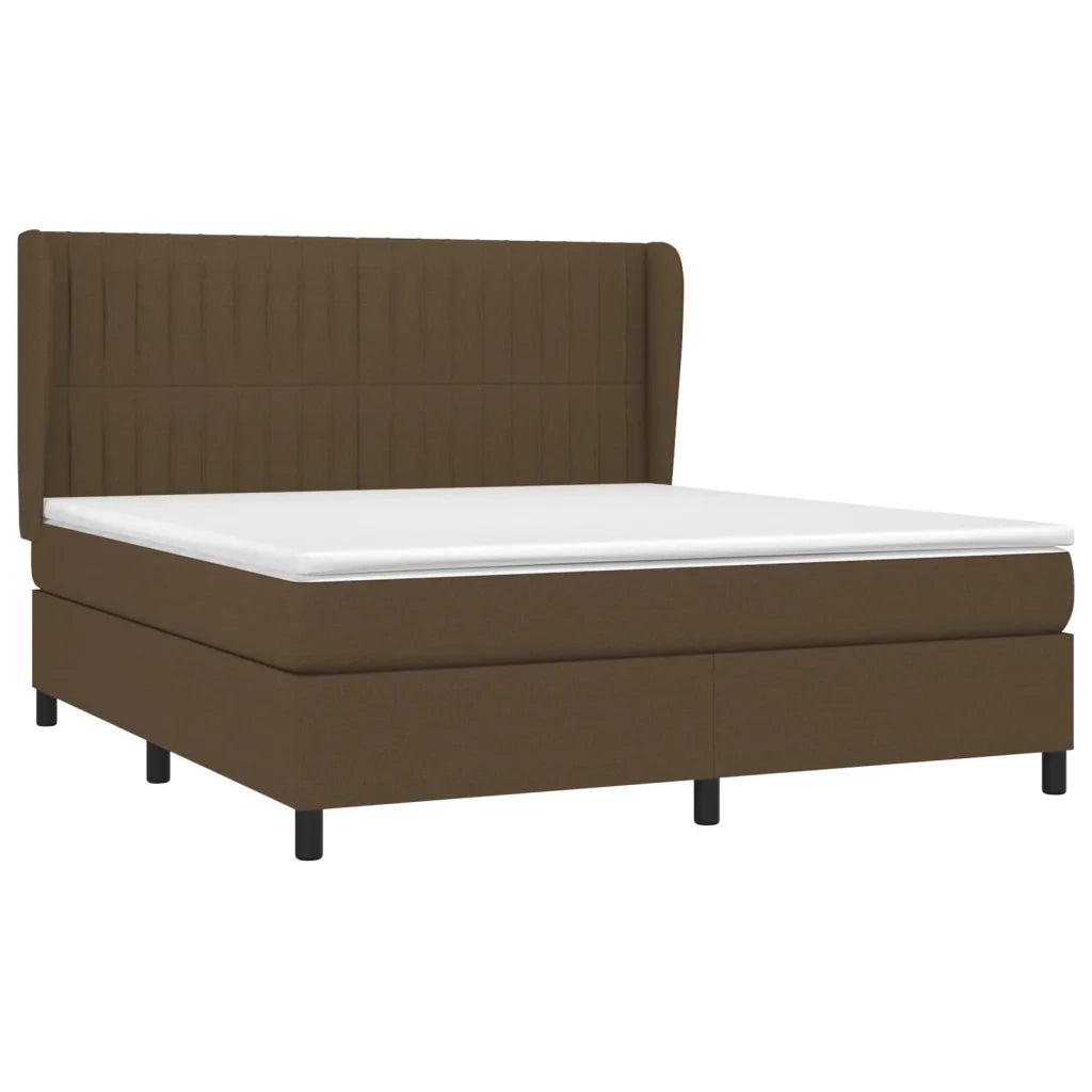 Giroletto a Molle con Materasso Marrone Scuro 160x200cm Tessuto cod mxl 49330
