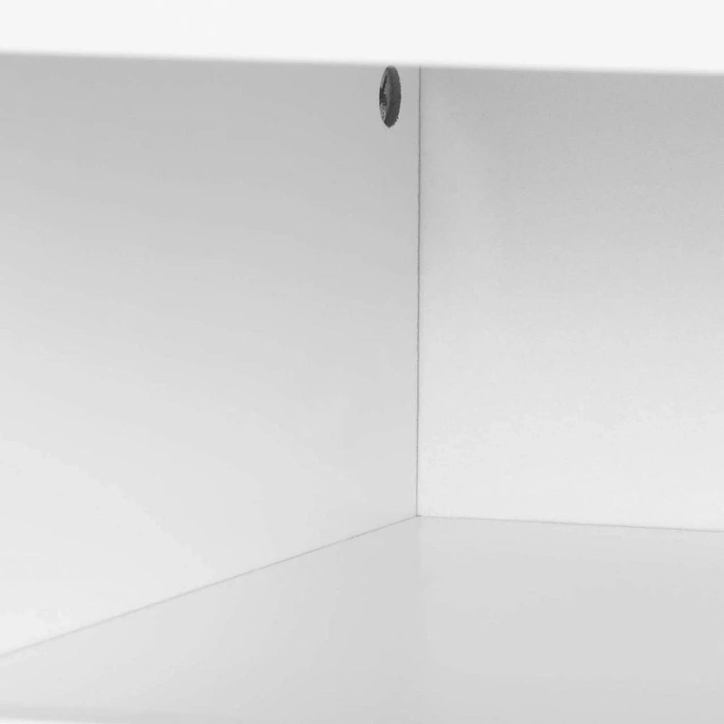 Comodino con cassetti e vano in legno bianco 19_0000457