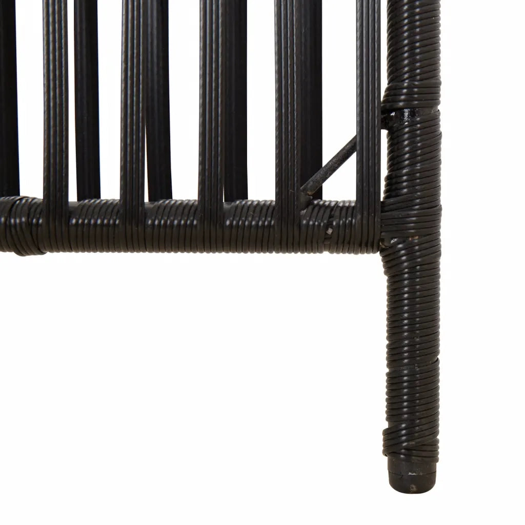 Divisorio per Ambienti | Divider per stanze | Paravento a 5 Pannelli Nero in Polyrattan