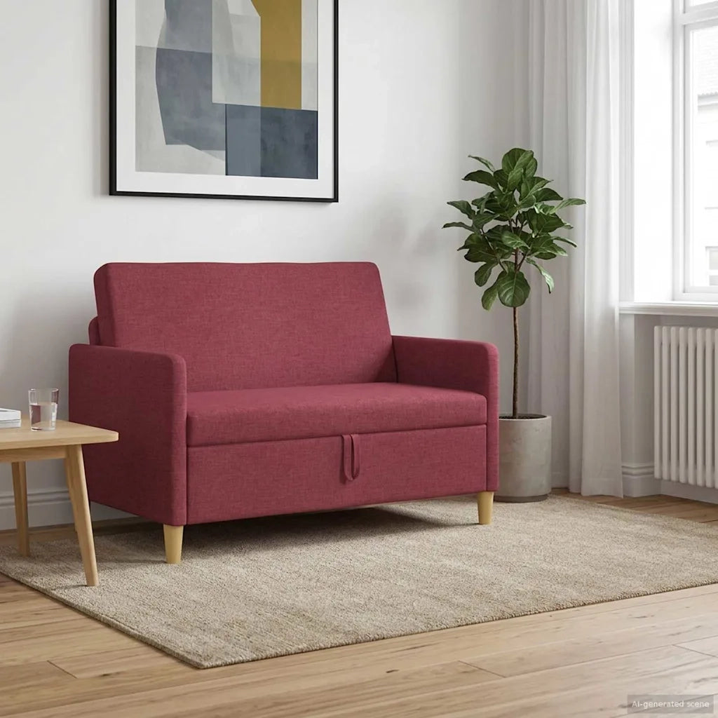 Divano con Storage Rosso Vino 122 x 78 x 87 cm Poliestere 42036894
