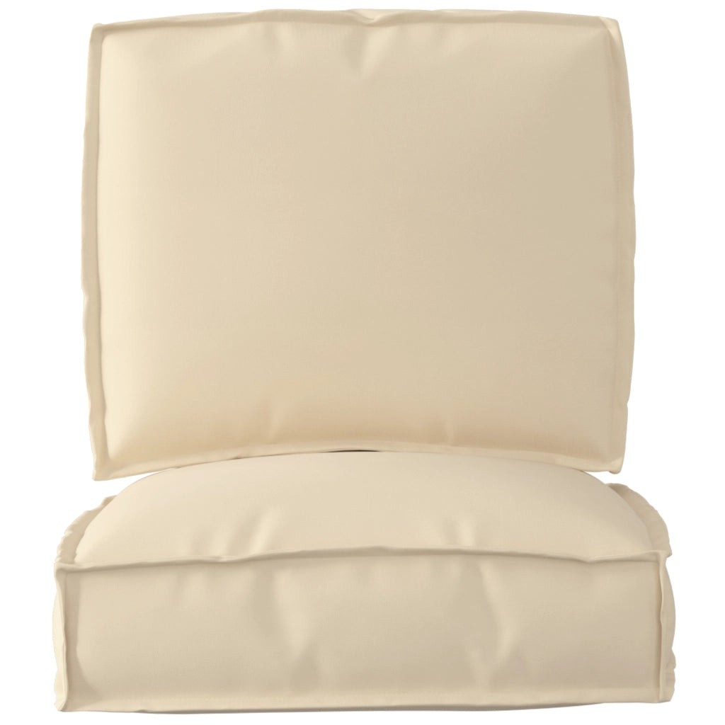 Set di Cuscini per Pallet 2 Pezzi Beige in Tessuto Oxford