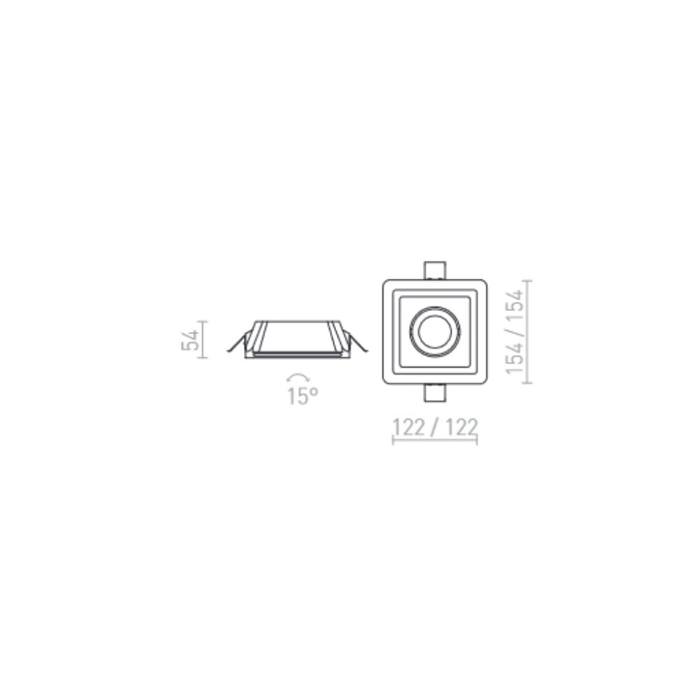 Lampada Faretto DINO SQ GU10 inclinabile gesso 230V GU10 35W