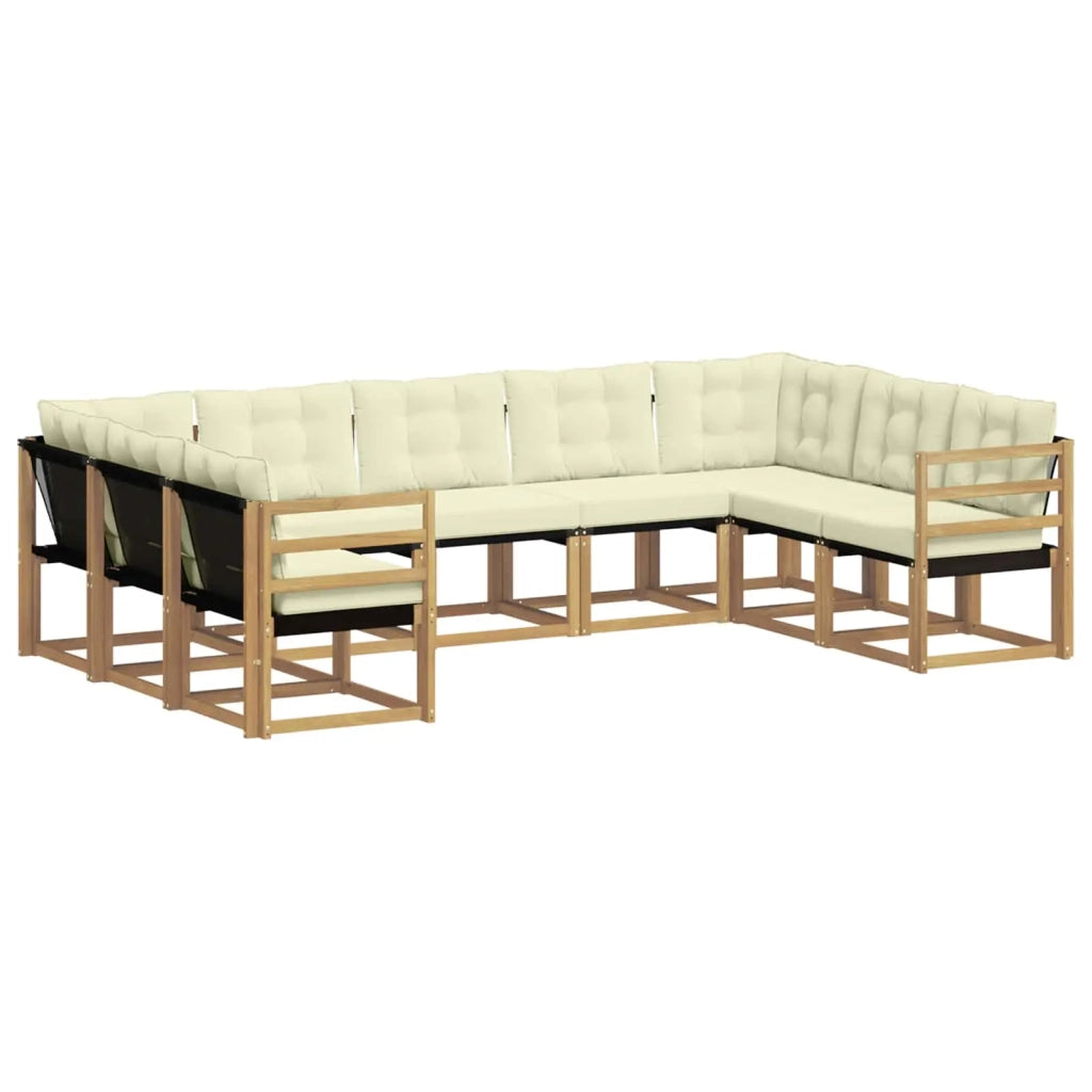 Set di divani da esterno 9 pz Bianco e Crema 3389848