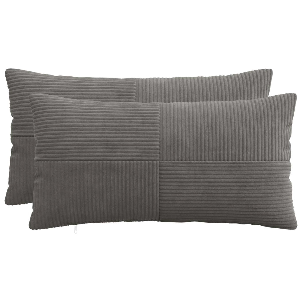 Federa 2 pcs ALMELO Grigio Scuro 40 x 70 cm corduroy 914487